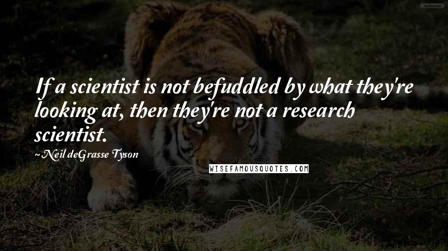 Neil DeGrasse Tyson Quotes: If a scientist is not befuddled by what they're looking at, then they're not a research scientist.
