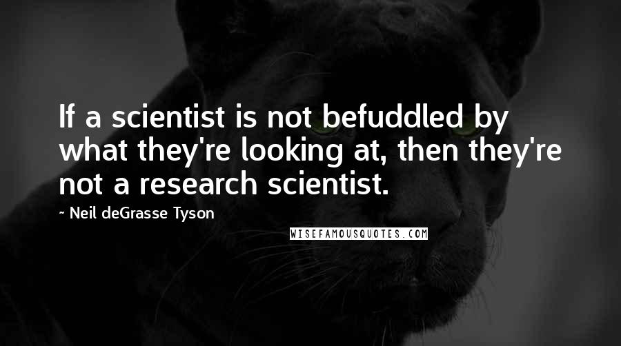 Neil DeGrasse Tyson Quotes: If a scientist is not befuddled by what they're looking at, then they're not a research scientist.