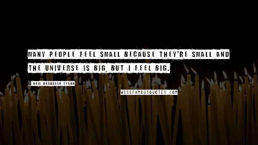 Neil DeGrasse Tyson Quotes: Many people feel small because they're small and the universe is big, but I feel big.