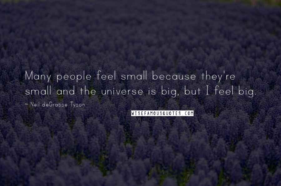 Neil DeGrasse Tyson Quotes: Many people feel small because they're small and the universe is big, but I feel big.