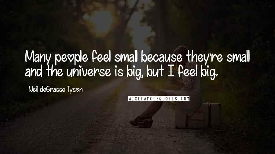 Neil DeGrasse Tyson Quotes: Many people feel small because they're small and the universe is big, but I feel big.