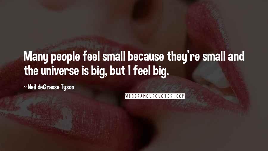 Neil DeGrasse Tyson Quotes: Many people feel small because they're small and the universe is big, but I feel big.