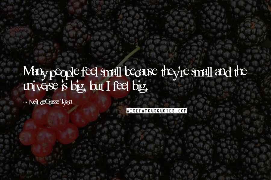 Neil DeGrasse Tyson Quotes: Many people feel small because they're small and the universe is big, but I feel big.