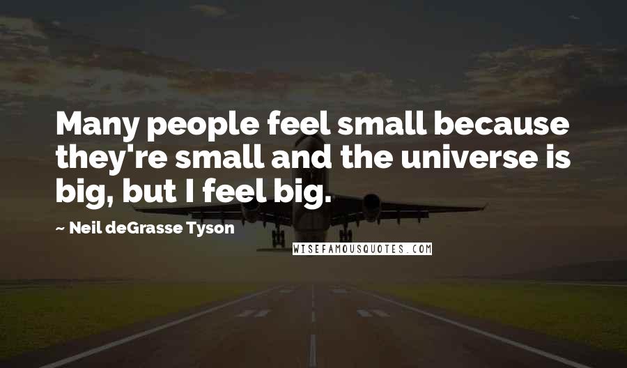 Neil DeGrasse Tyson Quotes: Many people feel small because they're small and the universe is big, but I feel big.