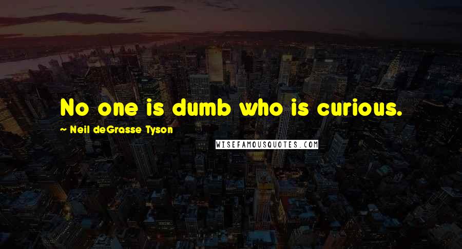 Neil DeGrasse Tyson Quotes: No one is dumb who is curious.