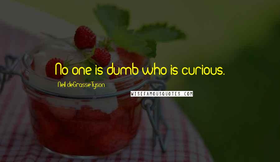 Neil DeGrasse Tyson Quotes: No one is dumb who is curious.