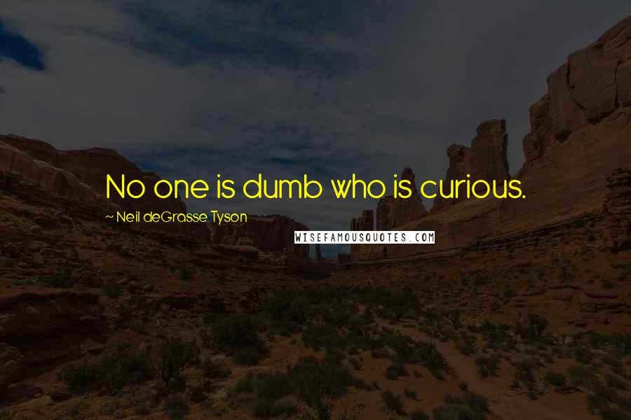 Neil DeGrasse Tyson Quotes: No one is dumb who is curious.