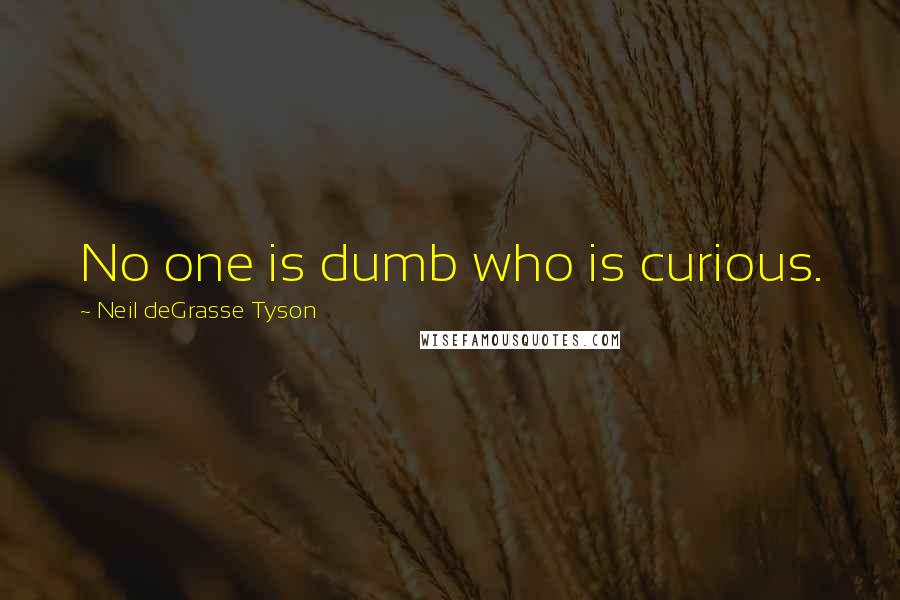 Neil DeGrasse Tyson Quotes: No one is dumb who is curious.