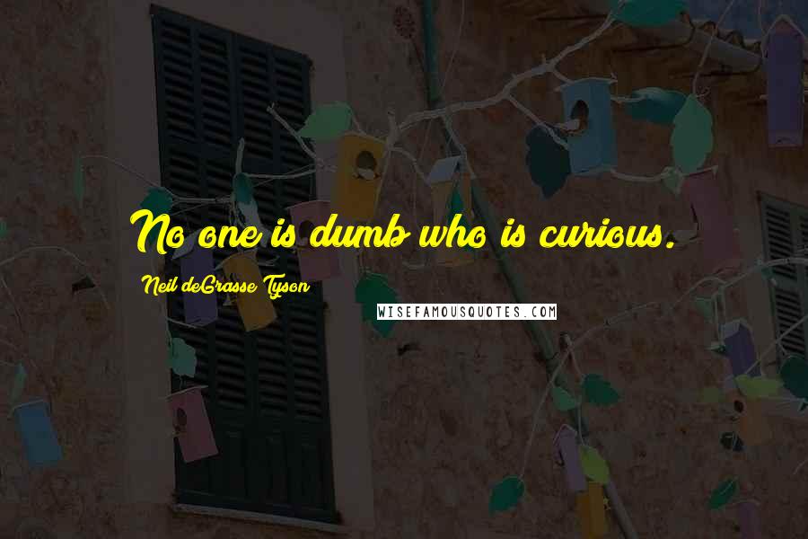 Neil DeGrasse Tyson Quotes: No one is dumb who is curious.