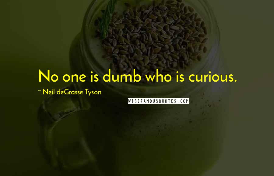 Neil DeGrasse Tyson Quotes: No one is dumb who is curious.