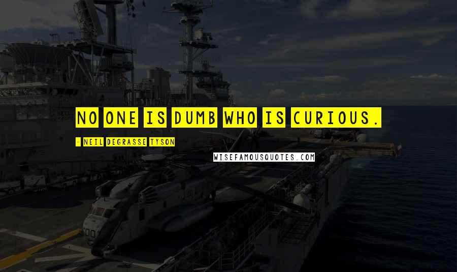 Neil DeGrasse Tyson Quotes: No one is dumb who is curious.