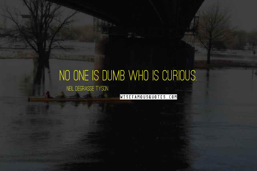 Neil DeGrasse Tyson Quotes: No one is dumb who is curious.