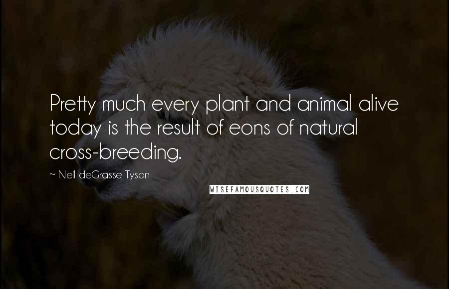 Neil DeGrasse Tyson Quotes: Pretty much every plant and animal alive today is the result of eons of natural cross-breeding.