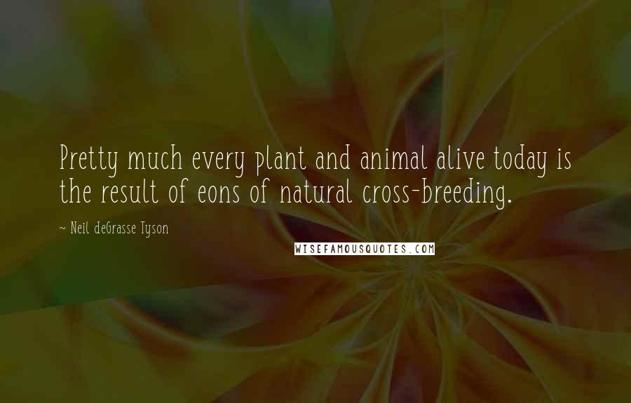 Neil DeGrasse Tyson Quotes: Pretty much every plant and animal alive today is the result of eons of natural cross-breeding.