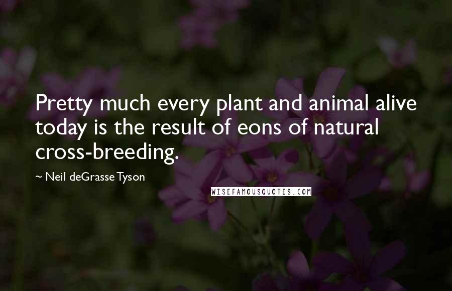 Neil DeGrasse Tyson Quotes: Pretty much every plant and animal alive today is the result of eons of natural cross-breeding.