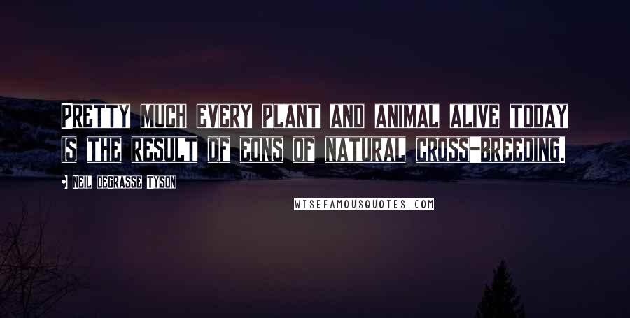 Neil DeGrasse Tyson Quotes: Pretty much every plant and animal alive today is the result of eons of natural cross-breeding.