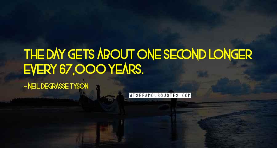 Neil DeGrasse Tyson Quotes: The day gets about one second longer every 67,000 years.