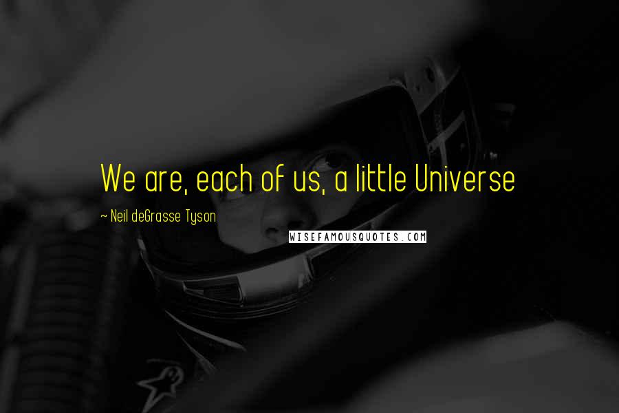 Neil DeGrasse Tyson Quotes: We are, each of us, a little Universe