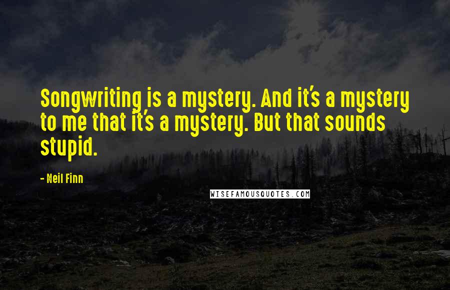 Neil Finn Quotes: Songwriting is a mystery. And it's a mystery to me that it's a mystery. But that sounds stupid.