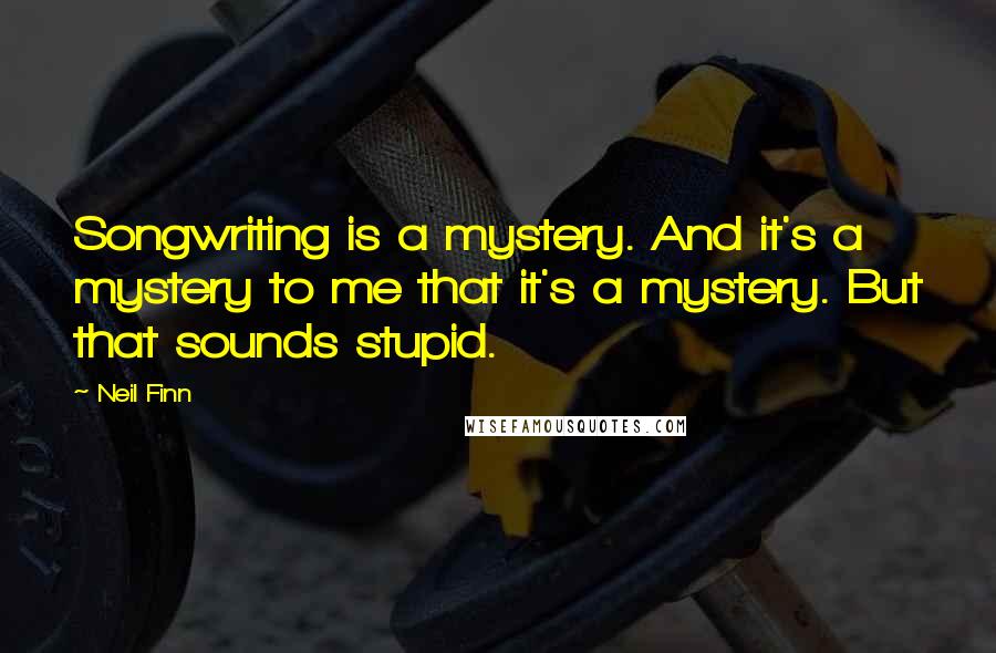Neil Finn Quotes: Songwriting is a mystery. And it's a mystery to me that it's a mystery. But that sounds stupid.
