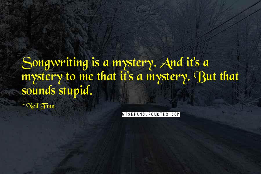 Neil Finn Quotes: Songwriting is a mystery. And it's a mystery to me that it's a mystery. But that sounds stupid.