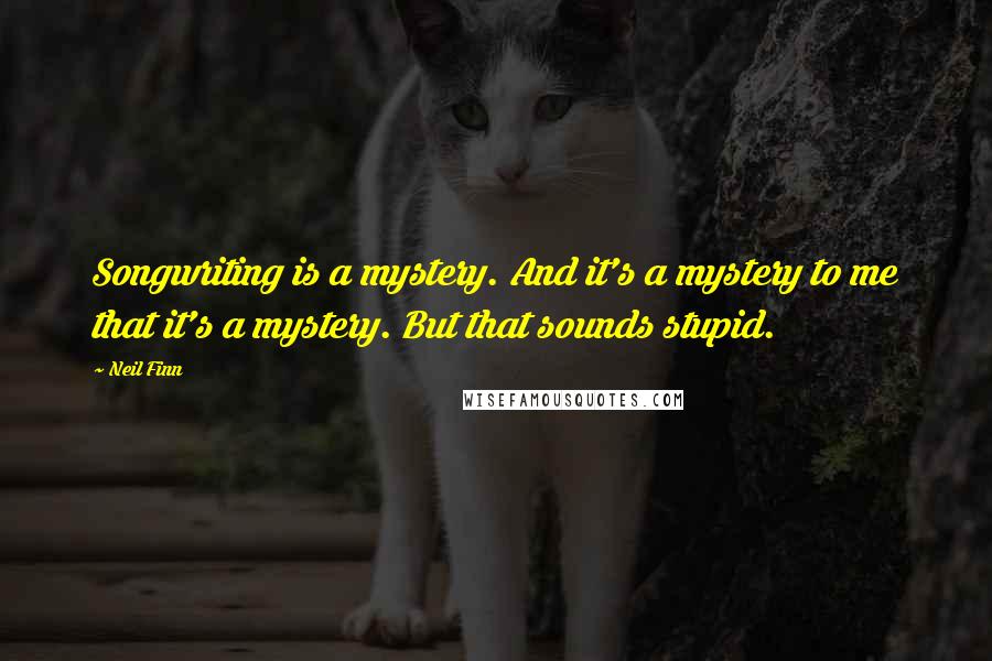 Neil Finn Quotes: Songwriting is a mystery. And it's a mystery to me that it's a mystery. But that sounds stupid.