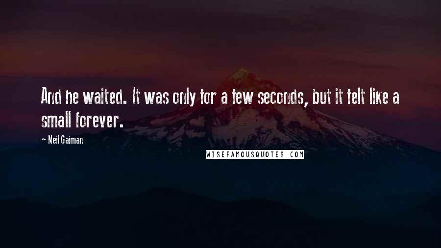 Neil Gaiman Quotes: And he waited. It was only for a few seconds, but it felt like a small forever.