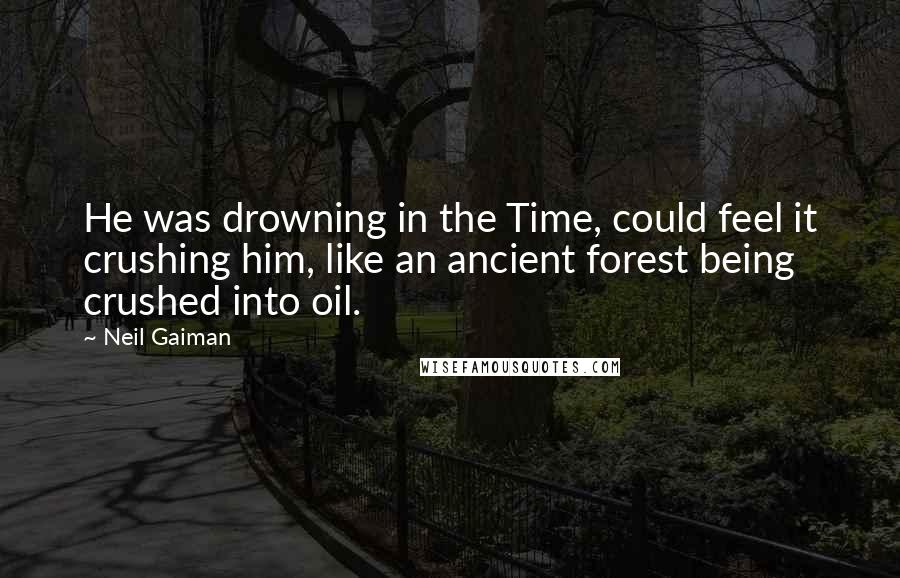 Neil Gaiman Quotes: He was drowning in the Time, could feel it crushing him, like an ancient forest being crushed into oil.