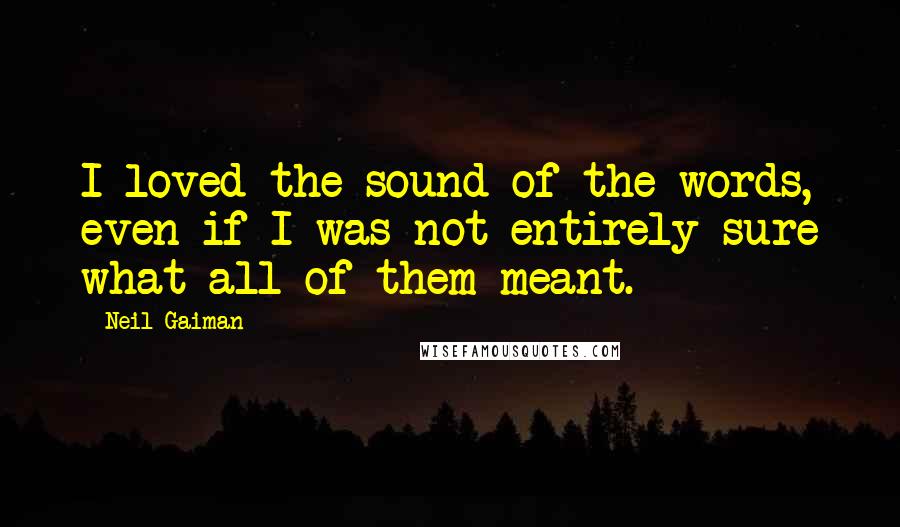 Neil Gaiman Quotes: I loved the sound of the words, even if I was not entirely sure what all of them meant.