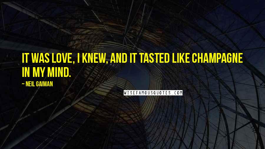 Neil Gaiman Quotes: It was love, I knew, and it tasted like champagne in my mind.