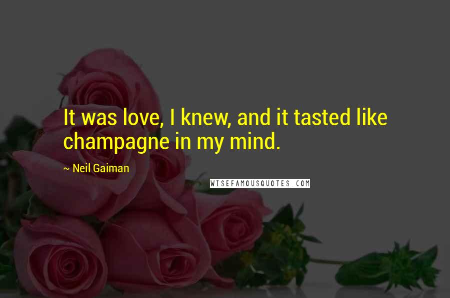 Neil Gaiman Quotes: It was love, I knew, and it tasted like champagne in my mind.