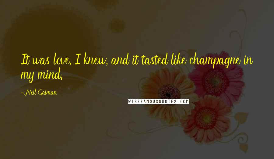 Neil Gaiman Quotes: It was love, I knew, and it tasted like champagne in my mind.