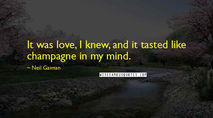 Neil Gaiman Quotes: It was love, I knew, and it tasted like champagne in my mind.