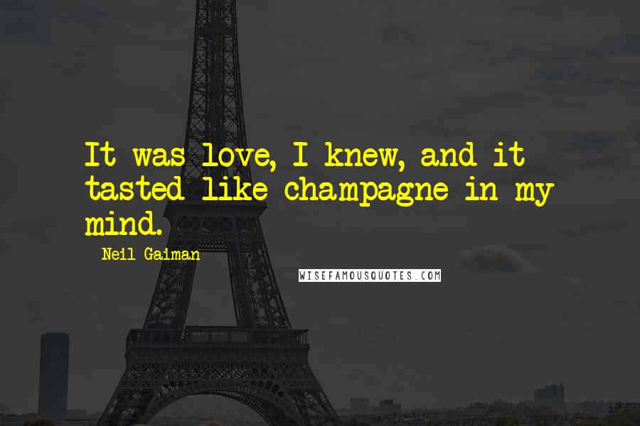Neil Gaiman Quotes: It was love, I knew, and it tasted like champagne in my mind.
