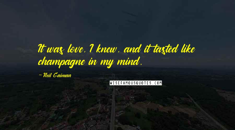 Neil Gaiman Quotes: It was love, I knew, and it tasted like champagne in my mind.