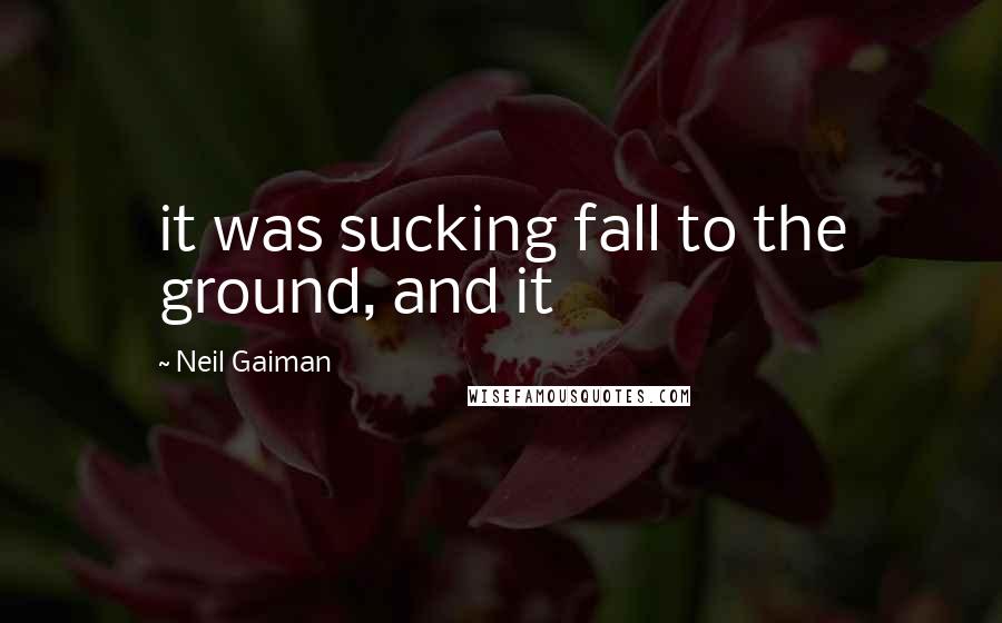 Neil Gaiman Quotes: it was sucking fall to the ground, and it