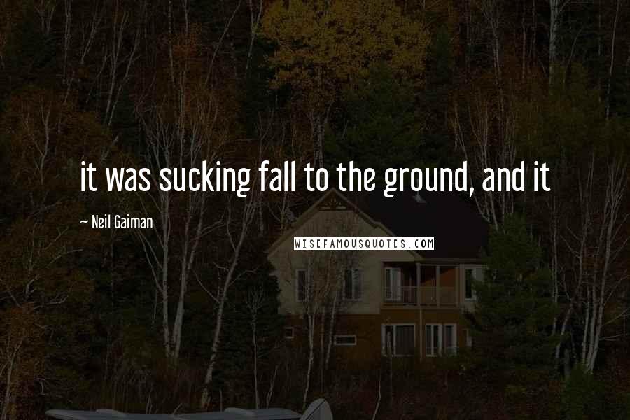 Neil Gaiman Quotes: it was sucking fall to the ground, and it