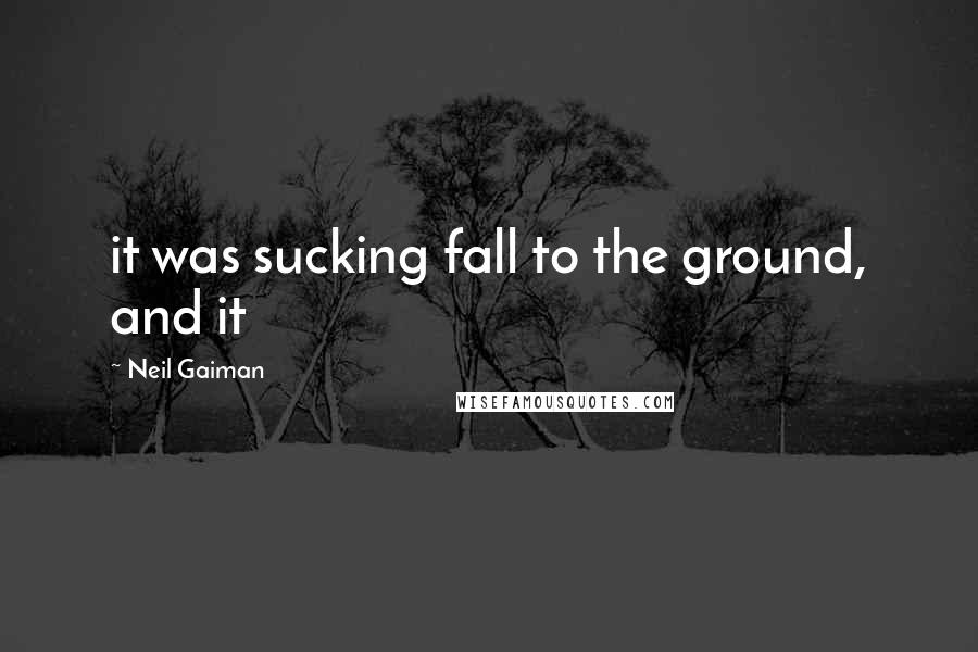 Neil Gaiman Quotes: it was sucking fall to the ground, and it
