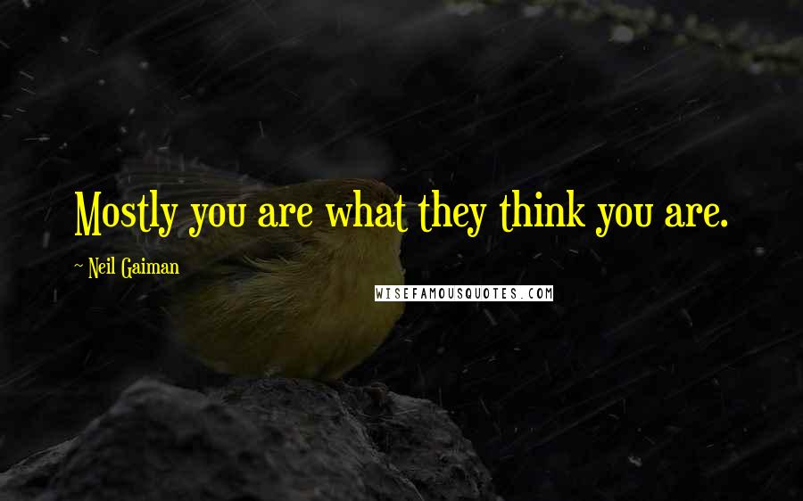 Neil Gaiman Quotes: Mostly you are what they think you are.