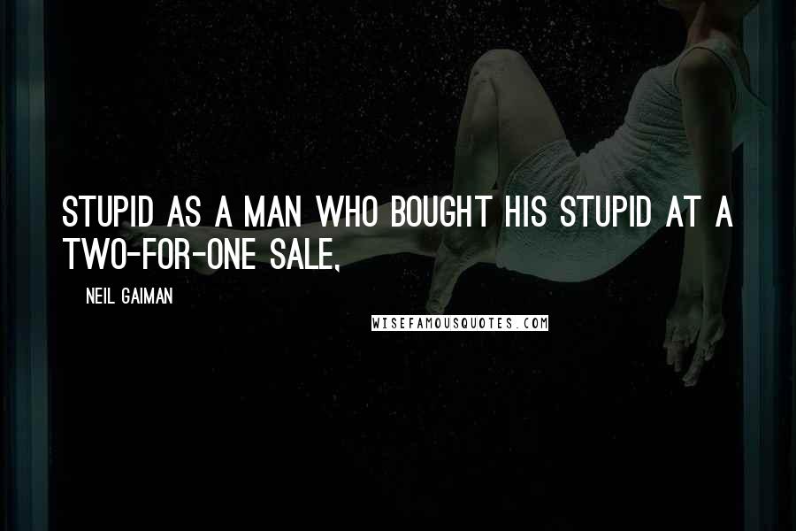 Neil Gaiman Quotes: Stupid as a man who bought his stupid at a two-for-one sale,