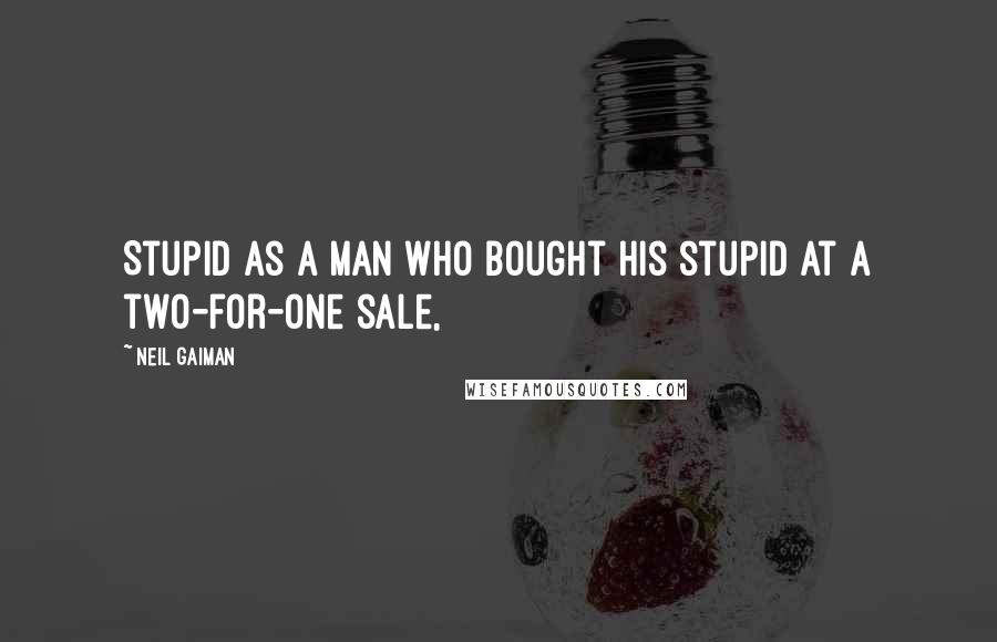 Neil Gaiman Quotes: Stupid as a man who bought his stupid at a two-for-one sale,