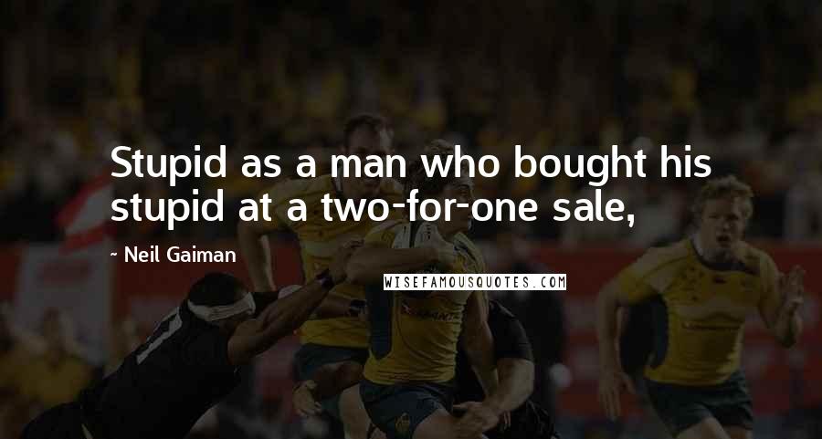 Neil Gaiman Quotes: Stupid as a man who bought his stupid at a two-for-one sale,