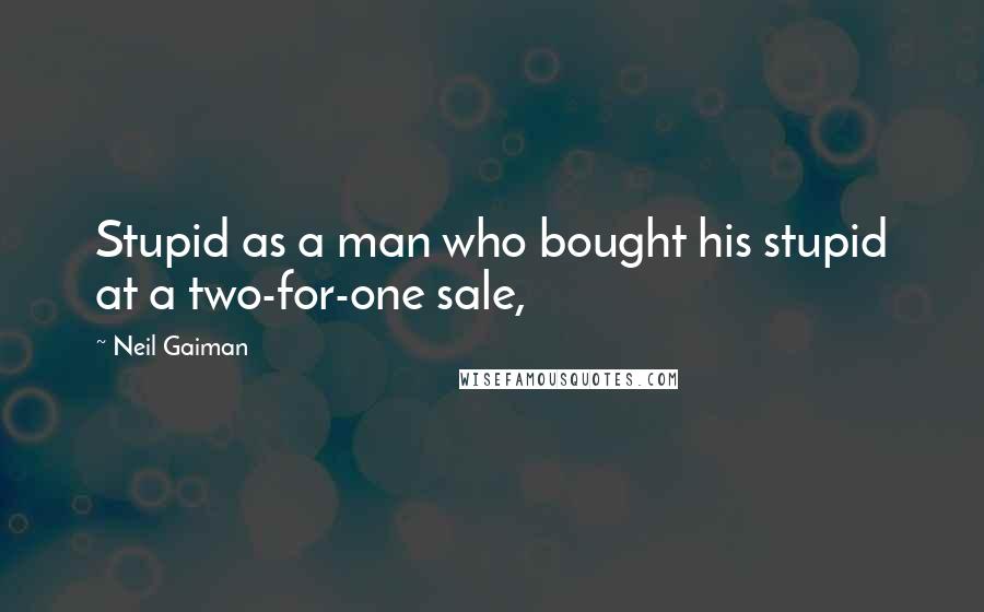 Neil Gaiman Quotes: Stupid as a man who bought his stupid at a two-for-one sale,