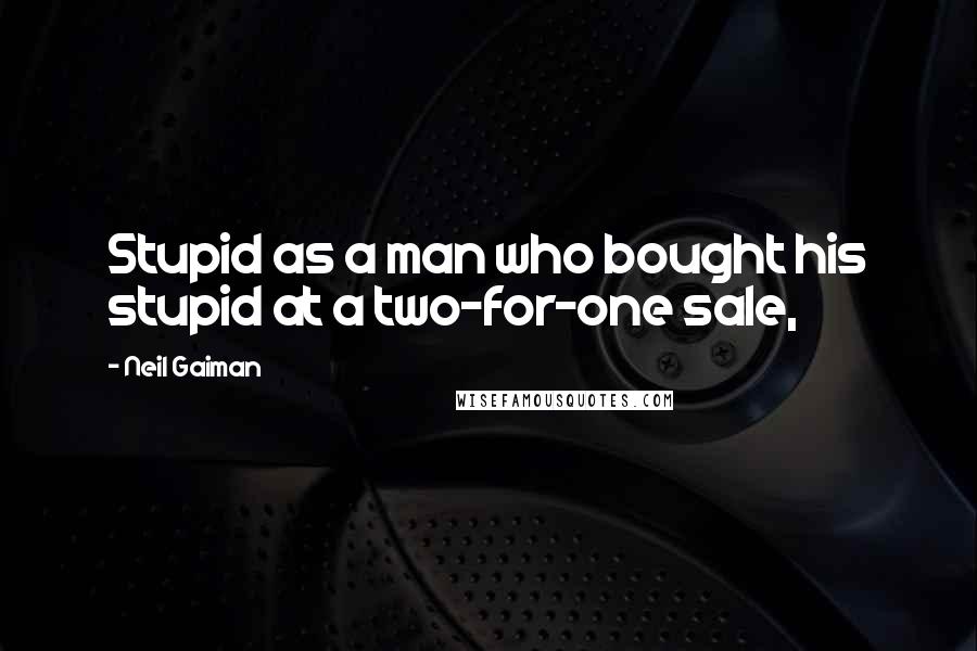 Neil Gaiman Quotes: Stupid as a man who bought his stupid at a two-for-one sale,