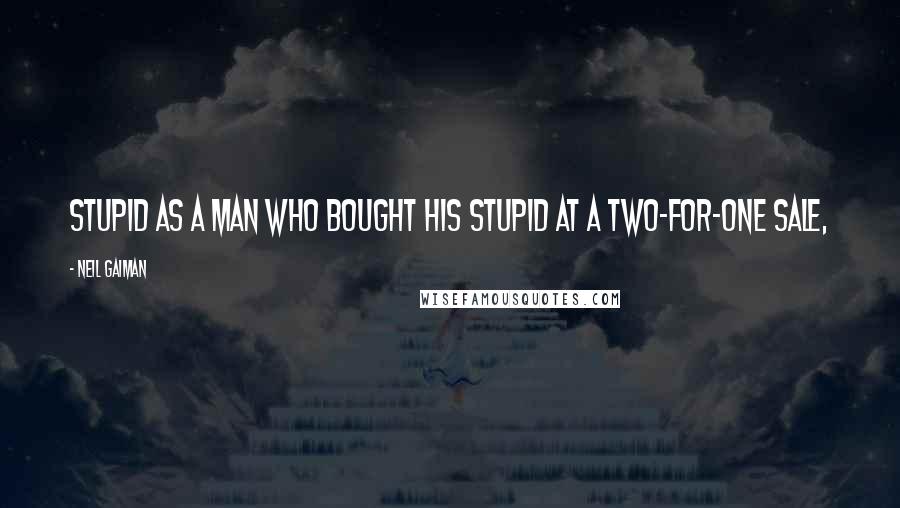 Neil Gaiman Quotes: Stupid as a man who bought his stupid at a two-for-one sale,