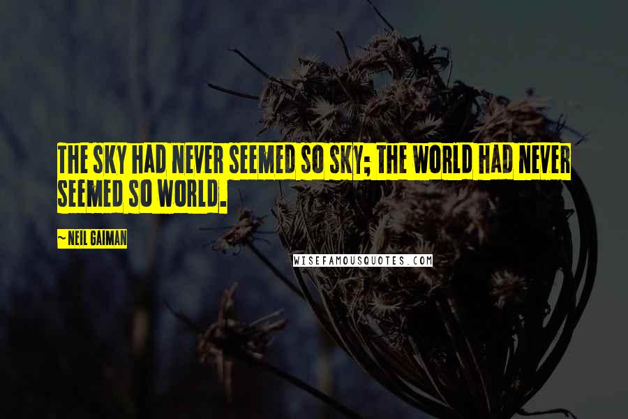 Neil Gaiman Quotes: The sky had never seemed so sky; the world had never seemed so world.