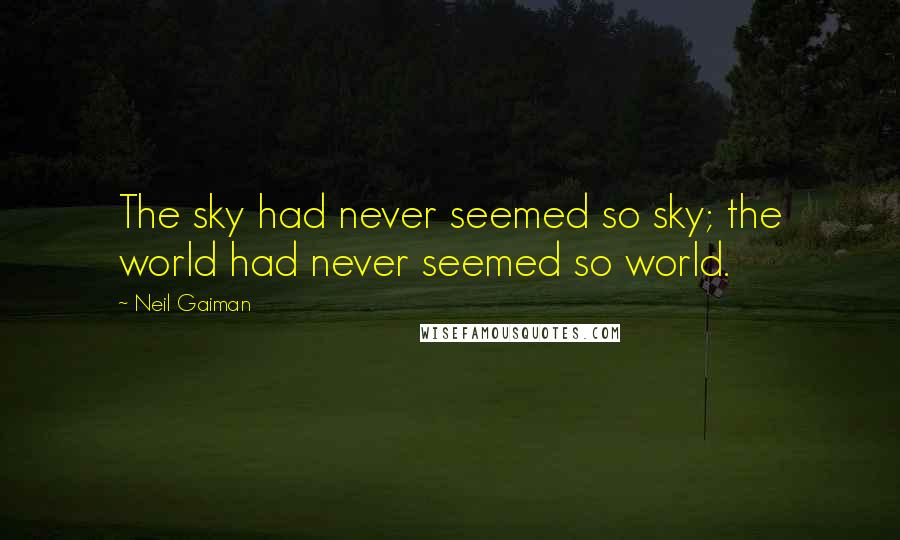 Neil Gaiman Quotes: The sky had never seemed so sky; the world had never seemed so world.