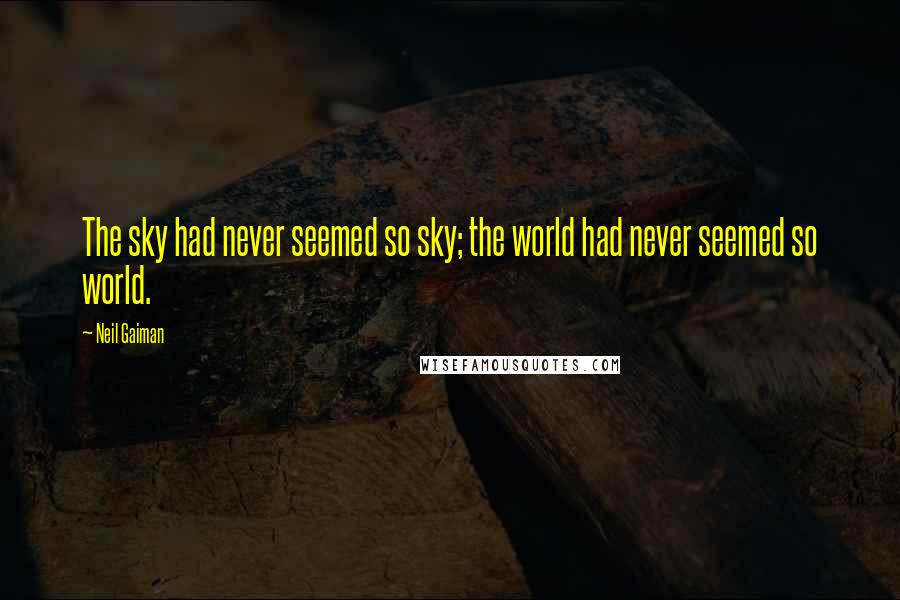 Neil Gaiman Quotes: The sky had never seemed so sky; the world had never seemed so world.