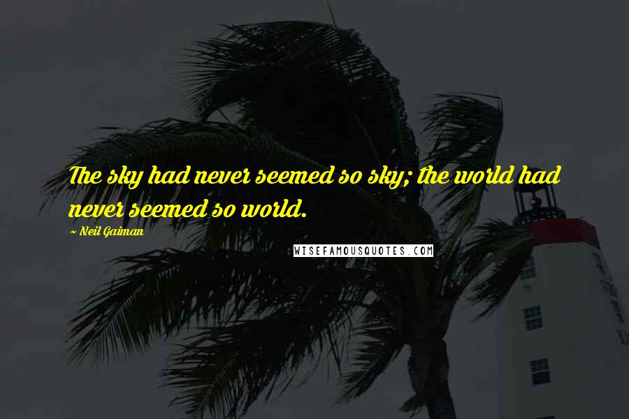 Neil Gaiman Quotes: The sky had never seemed so sky; the world had never seemed so world.