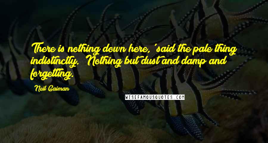 Neil Gaiman Quotes: There is nothing down here,' said the pale thing indistinctly. 'Nothing but dust and damp and forgetting.